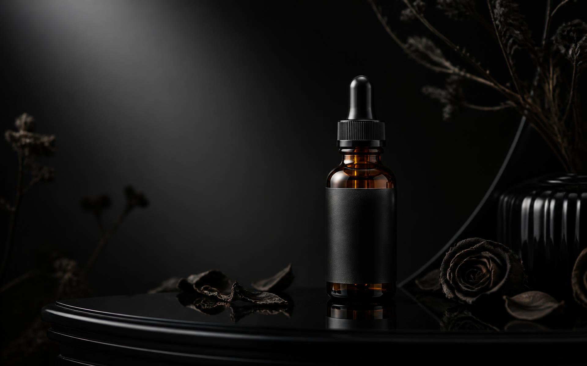 Maison de Katoure Botanical Hair Oil presented on a black lacquer vanity